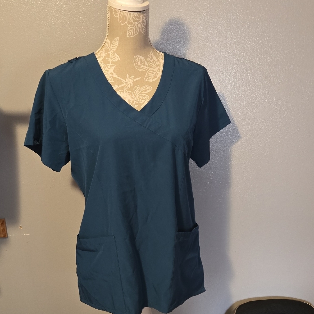 Elegant Teal V-Neck Women's Top